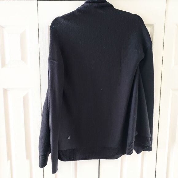 Lululemon Athletica Black Merino Wool Open Cardigan Sweater Size 2 - Picture 2 of 6